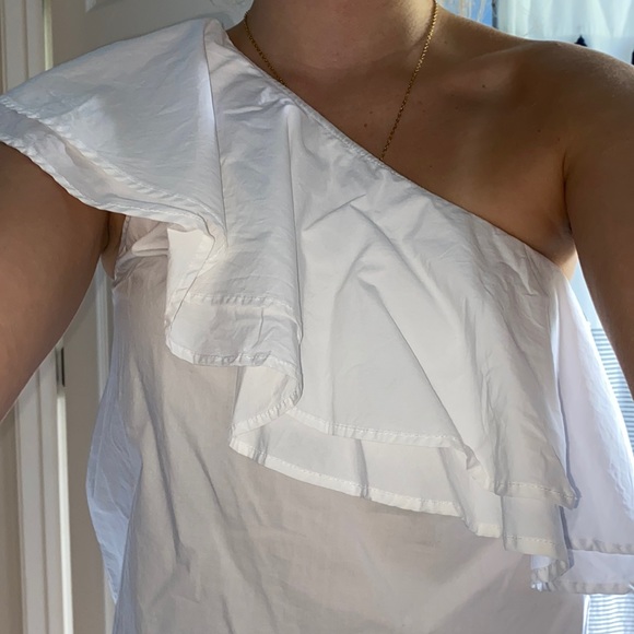 One shoulder white blouse - Picture 2 of 3